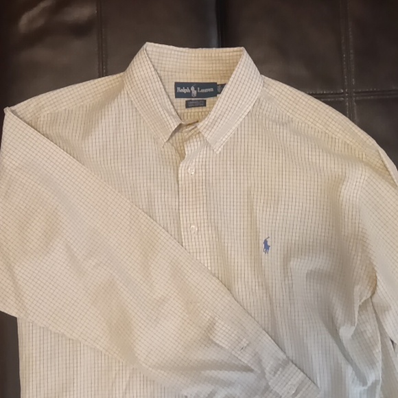Ralph Lauren Shirt Men's‎ Large Sz 17 -34/35 Gingam Check  Button Down Cotton - Picture 3 of 7